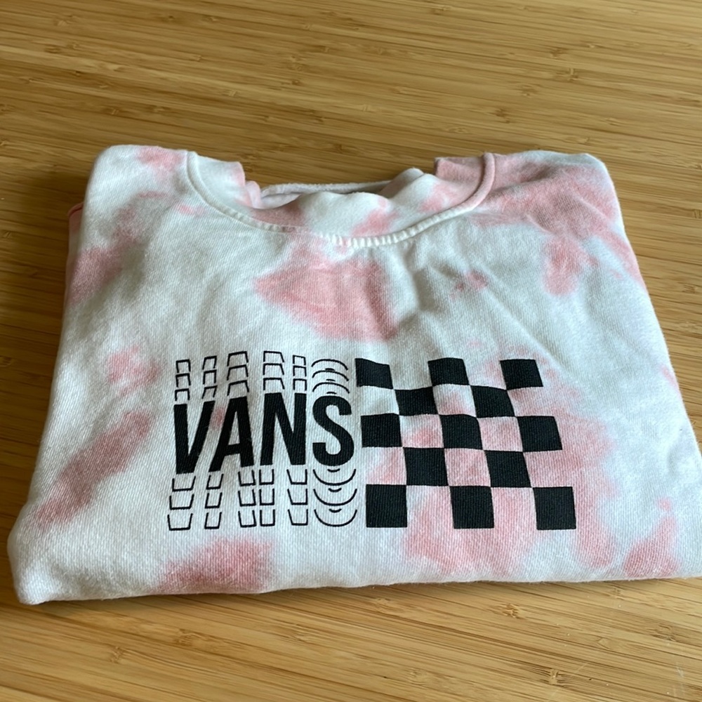 Pink tie dye Vans cropped sweater